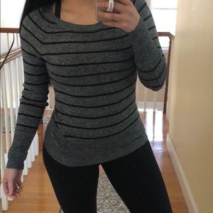 Black and Gray Stripped Sweater